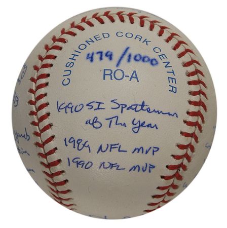 Lot #1310 Joe Montana: Loaded Montana stat ball - Image 3