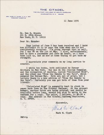 Lot #421 Mark W. Clark and Matthew B. Ridgway Letters - Image 2