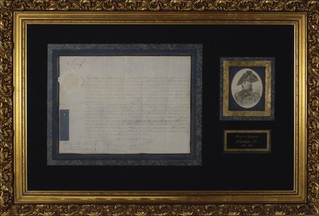 Lot #318 King George III: With his redcoats embroiled in the American Revolution, George tends to affairs of Dartmouth Castle - Image 1