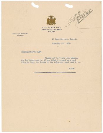 Lot #161 Franklin D. Roosevelt: The president shrewdly works on expanding Warm Springs: ?There is no question in my mind that the Foundation should own this property? - Image 2