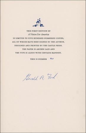 Lot #63 Gerald Ford: A scarce copy of Ford’s Vision for America - Image 1