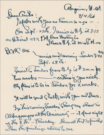 Lot #650 Georgia O’Keeffe: O’Keeffe tries to sort out her hectic schedule and upcoming show in Albuquerque - Image 1