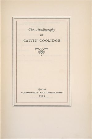 Lot #48 Calvin Coolidge: Silent Cal autographs his autobiography as his administration ends - Image 2