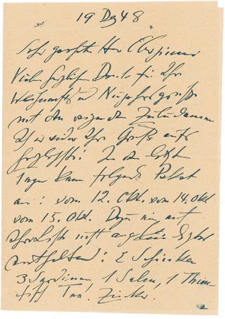 Lot #594 Otto Dix Handwritten Letter Signed - Image 1