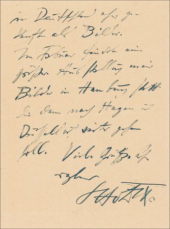 Lot #594 Otto Dix Handwritten Letter Signed - Image 3