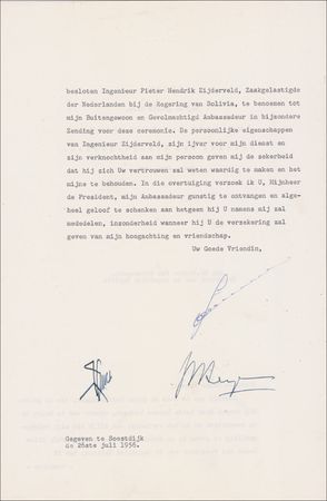 Lot #355 Queen Juliana Signed Document - Image 2