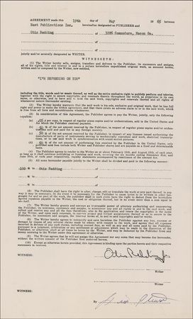 Lot #909 Otis Redding: Tragic soul singer gets every penny of royalties from a song which would later be captured live at the Whiskey - Image 1