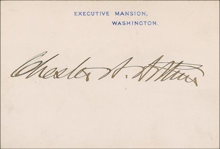 Lot #4 Chester A. Arthur White House Card