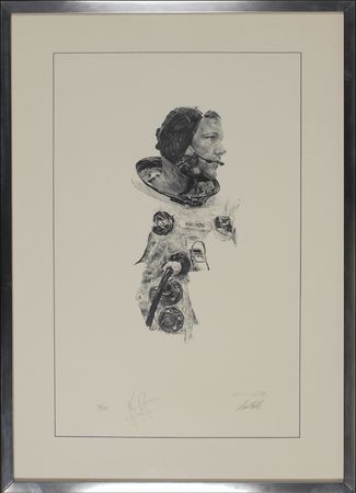 Lot #511 Neil Armstrong: Desirable Armstrong individual signed Calle litho - Image 1