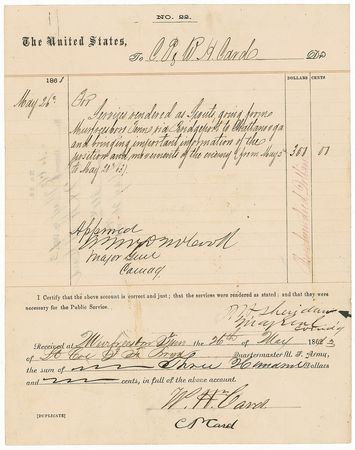 Lot #470 Philip H. Sheridan: $300 for information from a Civil War spy...and the cost of a human life - Image 1