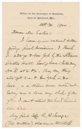 Lot #417 Joshua Lawrence Chamberlain: Maine’s heroic Civil War veteran prepares to set sail for Italy and Egypt, still seeking relief from his Gettysburg wounds - Image 1