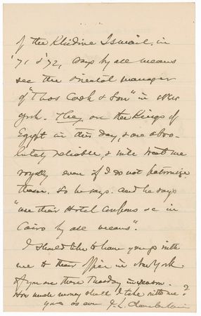 Lot #417 Joshua Lawrence Chamberlain: Maine’s heroic Civil War veteran prepares to set sail for Italy and Egypt, still seeking relief from his Gettysburg wounds - Image 2