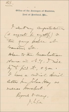 Lot #417 Joshua Lawrence Chamberlain: Maine’s heroic Civil War veteran prepares to set sail for Italy and Egypt, still seeking relief from his Gettysburg wounds - Image 4