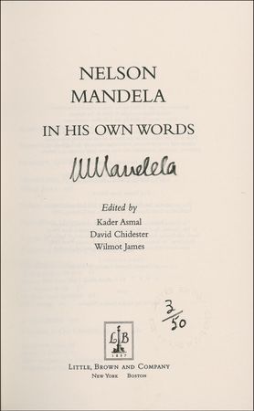 Lot #334 Nelson Mandela: Mandela signs a very limited edition of his important speeches - Image 1
