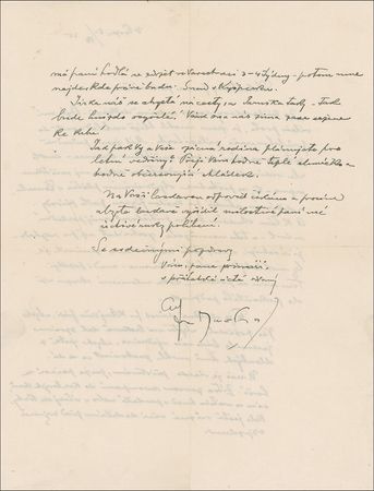 Lot #644 Alphonse Mucha: Mucha seeks a speedy response to an inquiry “so I still could catch some of the long summer days for my work” - Image 2