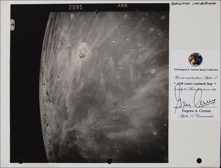 Lot #520 Gene Cernan: Apollo 17 flown lunar landmark map from Cernan’s personal collection - Image 2