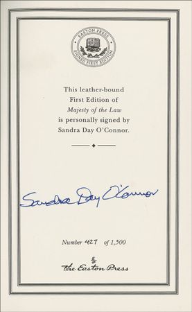 Lot #382 Supreme Court: Sandra Day O’Connor Book - Image 1