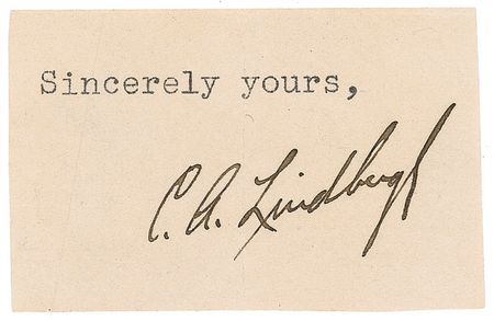 Lot #536 Charles Lindbergh Signature - Image 1
