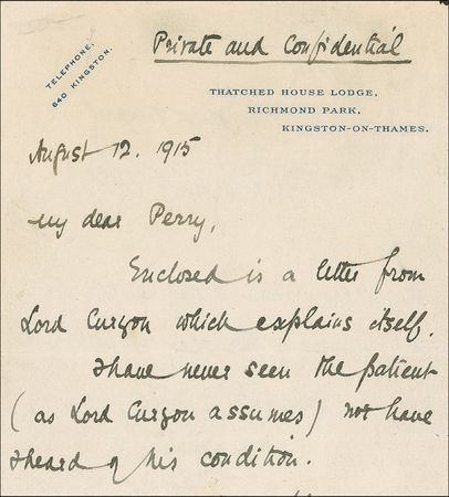 Lot #392 Frederick Treves Handwritten Letter Signed - Image 1