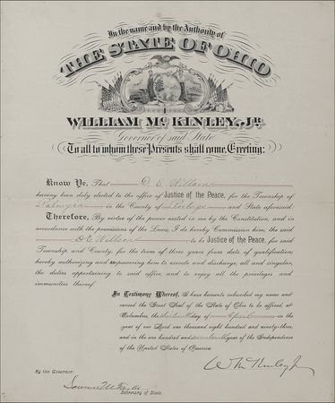 Lot #133 William McKinley Signed Document - Image 1