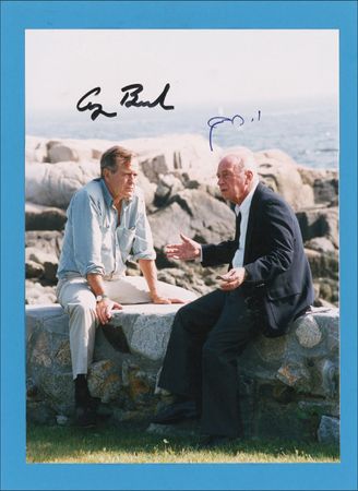 Lot #10 George Bush and Yitzhak Rabin: Discussing