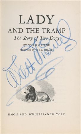 Lot #705 Walt Disney: Disney’s classic love story, beautifully signed - Image 1