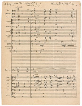 Lot #732 Charles Wakefield Cadman Autograph Musical Manuscript - Image 2