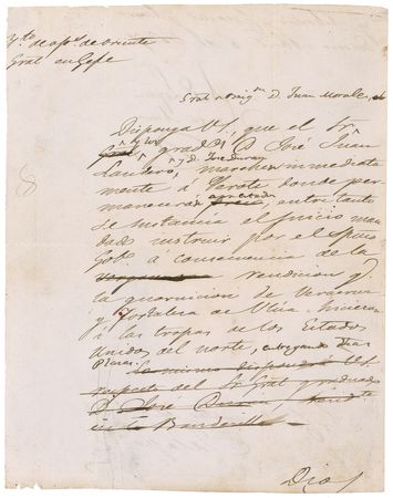 Lot #468 Antonio Lopez de Santa Anna: Mexican War directive from Santa Anna eight days after the loss of Vera Cruz to US forces led by Gen. Winfield Scott, ordering the General who surrendered to be imprisoned - Image 1