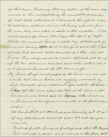 Lot #477 J. E. B. Stuart: The future Confederate general tells of pursuing an Indian chief—in amazing detail—including the capture of women and children and a soldier’s arrow wound to the face - Image 2