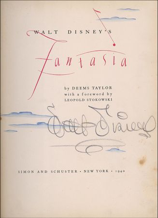 Lot #661 Walt Disney: Signed first edition of Fantasia - Image 1
