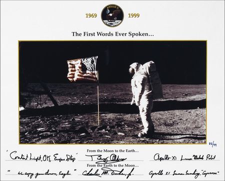Lot #460 Apollo 11: Aldrin and Duke First Words Spoken Ltd Edition Print - Image 1