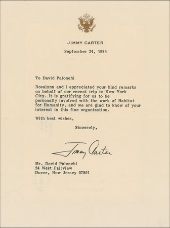 Lot #20 Jimmy Carter Typed Letter Signed