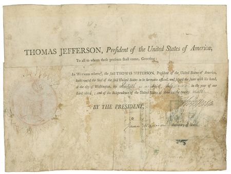 Lot #95 Thomas Jefferson and James Madison: Dual signatures of America?s third and fourth chief executives - Image 1