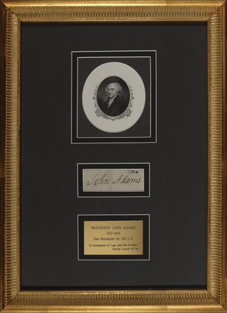 Lot #1 John Adams: Large Adams franking signature