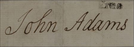Lot #1 John Adams: Large Adams franking signature - Image 2