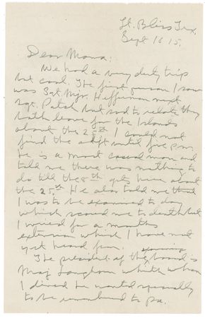 Lot #437 George S. Patton: ?Blood and Guts? gets scared at the prospect of his promotional exam at Fort Bliss - Image 1