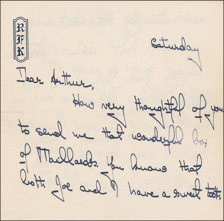 Lot #307 Rose Kennedy Handwritten Letter Signed - Image 1