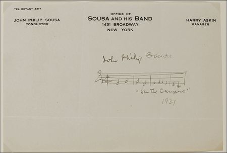 Lot #709 John Philip Sousa: Sousa the March King recounts memories of ‘On the Campus’ - Image 1