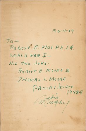 Lot #1017 Audie Murphy: To Hell and Back: the most decorated American soldier of World War II presents a rare first edition of his autobiography to two fellow dogfaces - Image 1