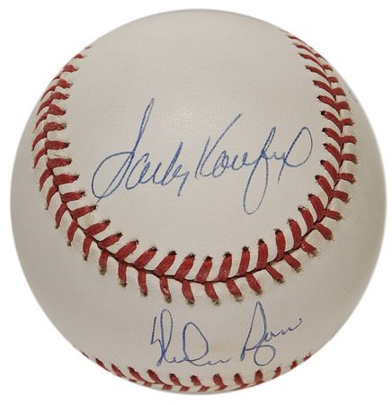 Lot #1182 Sandy Koufax, Nolan Ryan and Bob Feller Baseball - Image 1
