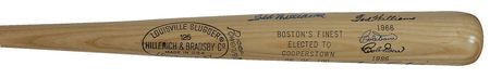 Lot #1260 Ted Williams, Carl Yastrzemski and Bobby Doerr Baseball Bat - Image 2