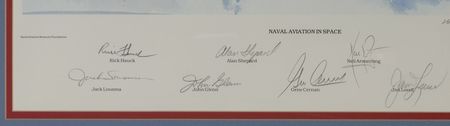 Lot #471 Astronauts: Nine pioneering astronauts, including Armstrong, sign a handsome limited-edition print - Image 2