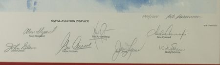 Lot #471 Astronauts: Nine pioneering astronauts, including Armstrong, sign a handsome limited-edition print - Image 3