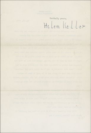 Lot #303 Helen Keller: A grateful Keller thanks the veterinarian who treated her beloved guide dog: ?I cannot thank you with mere words for the endless trouble you have taken to improve my darling?s health? - Image 2