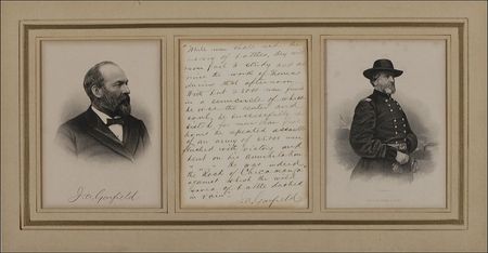 Lot #61 James A. Garfield: Garfield eulogizes George Thomas: ?He was indeed the ?Rock of Chicamauga [sic]? against which the wild waves of battle lashed in vain? - Image 1