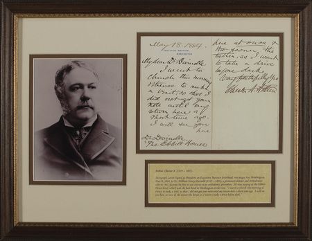 Lot #8 Chester A. Arthur: President Arthur hastily calls for his dentist friend ?the sooner the better, as I want to take a drive before dark? - Image 2