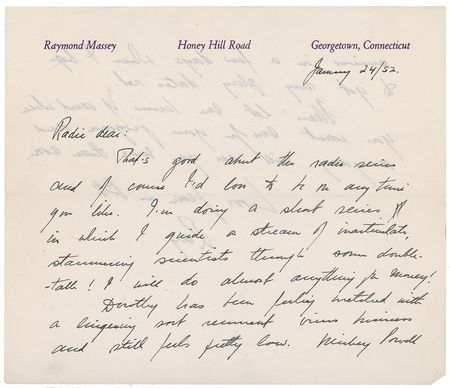 Lot #1006 Raymond Massey - Image 1