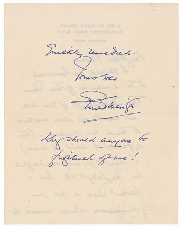 Lot #1052 Ernest Thesiger: The mad scientist from The Bride of Frankenstein asks, ?Why should anyone be afraid of me?? - Image 2
