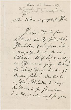 Lot #680 Johannes Brahms: Brahms longs to return to Rudesheim - Image 1