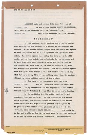 Lot #981 Howard Koch Signed Document - Image 1